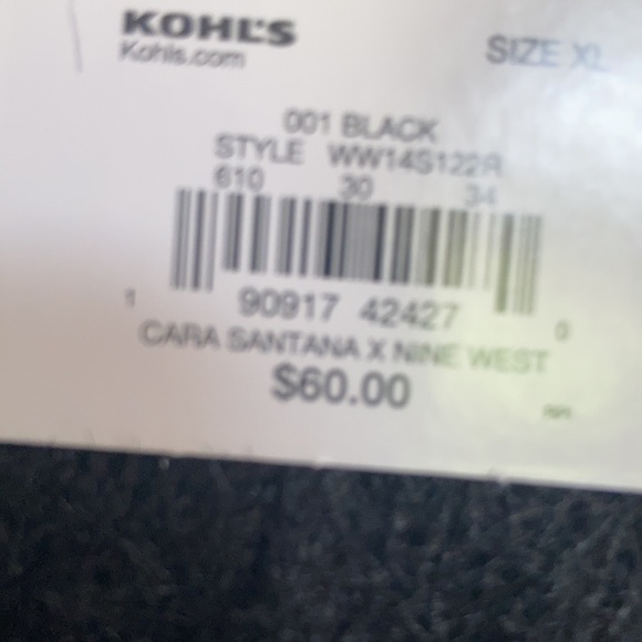 Relist 2/15 ❌ Cara Santana x Nine West black sweater w sequin chevron stripe XL - Picture 6 of 14